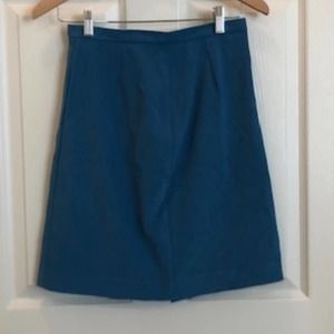 Casual Corner Blue Faux Suede Pencil Skirt 4